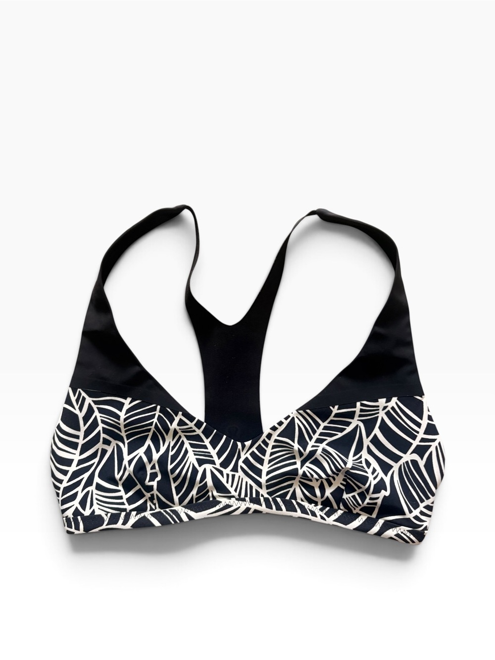 Lululemon Shanti Surf Swim Sports Top, Black And White Leaf Patten, Size 4